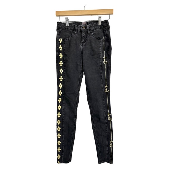 DC Comics Suicide Squad Harley Quinn Black Skinny Jeans Hot Topic Size 1 - Picture 3 of 14